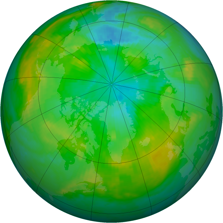 Arctic ozone map for 28 July 1988